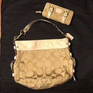 Coach satchel shoulder bag and matching wallet